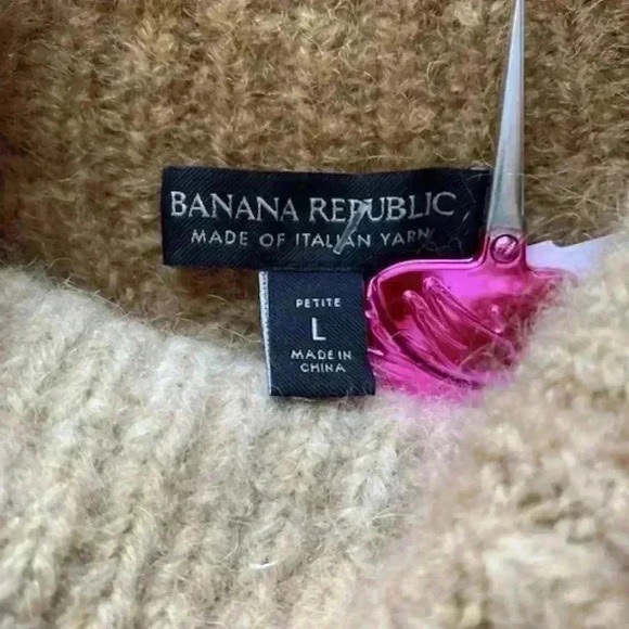 BANANA REPUBLIC Mock Neck Spacedye Cableknit Alpaca Blend Petit L/G - Picture 6 of 13